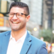 Andrew Pearl on streets of New York City accepting Building Design and Construction 40 under 40 Award